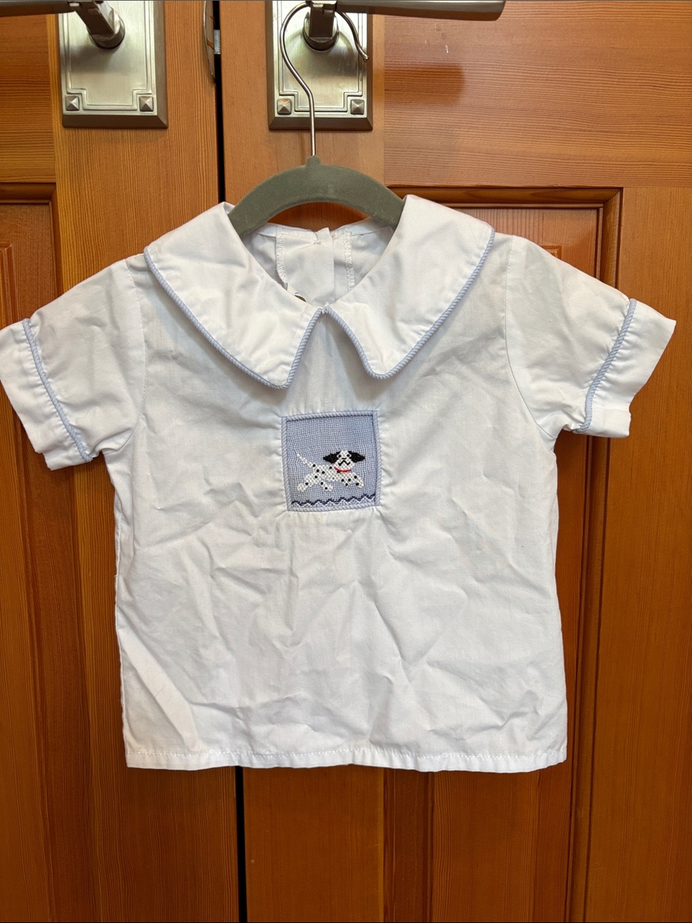 Y2K Secret Wishes Sailor Smocked Collar Shirt With Dog 2T LIKE NEW